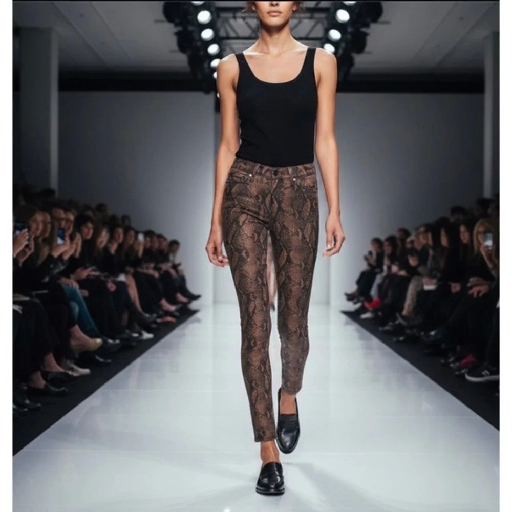 Msrp $239 PAIGE‎ HOXTON ULTRA SKINNY COATED SNAKE HIGH WAIST JEANS SIZE 30